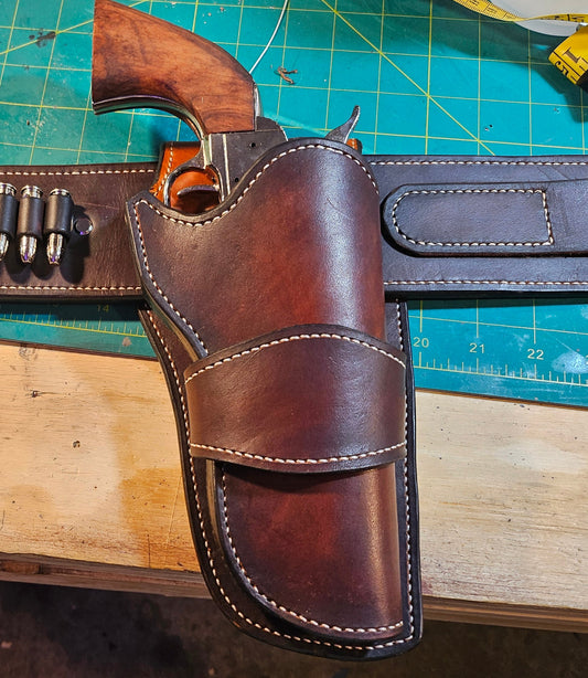 Dark Brown/Saddle Tan, Right Handed, Strong Side, Lined, Plain Gambler